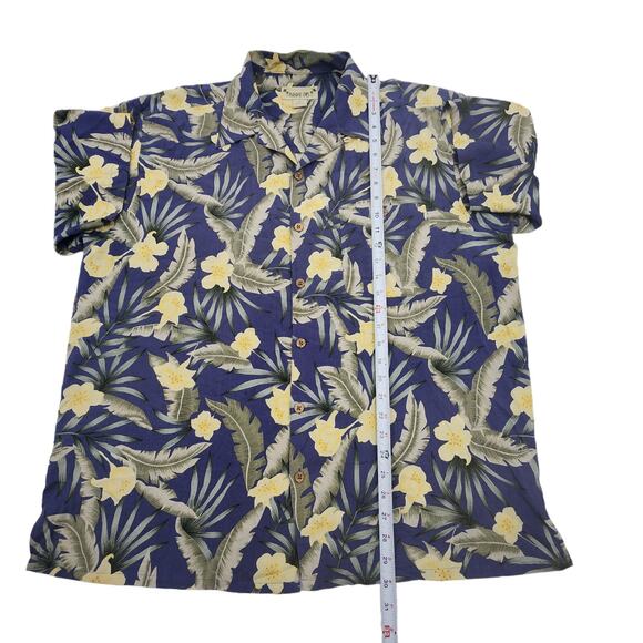 Paradise Coves Hawaiian Shirt 100% Silk Tropical Floral Button Down Mens XL - Picture 7 of 10